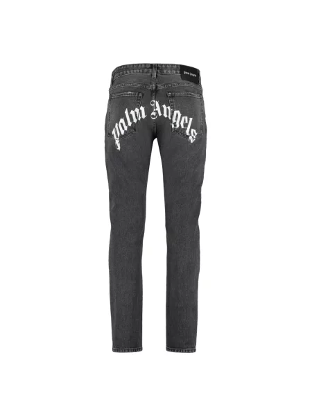 Proste jeansy Palm Angels z nadrukiem szare