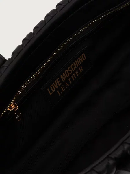 Кожаная сумка-багет Love Moschino