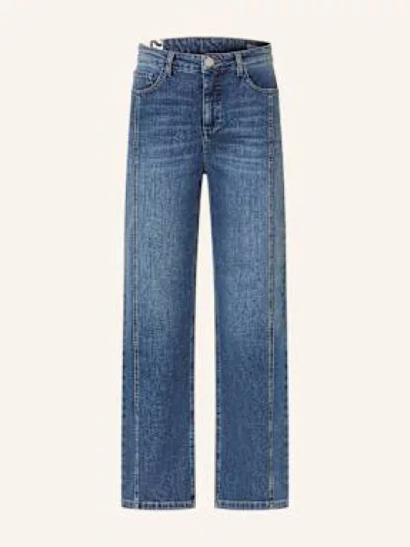 Opus Wide Leg Džíny Mivy Iane mid stone blue modré