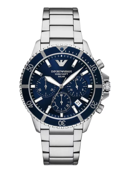 Emporio Armani zegarek WORLD EXPLORER srebrny
