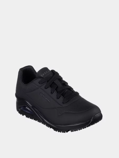 Кожаные повседневные кроссовки Skechers черные