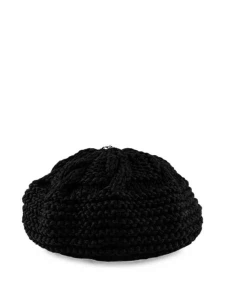 Căciulă Chrome Hearts tricotate cu motiv cu inimi negru