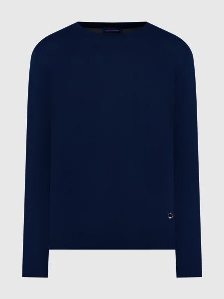Шерстяной лонгслив Stefano Ricci синий