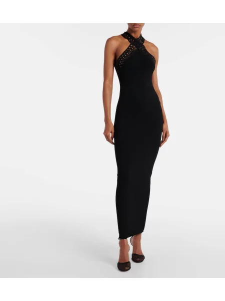 Rochie Alaïa cu gât halter negru