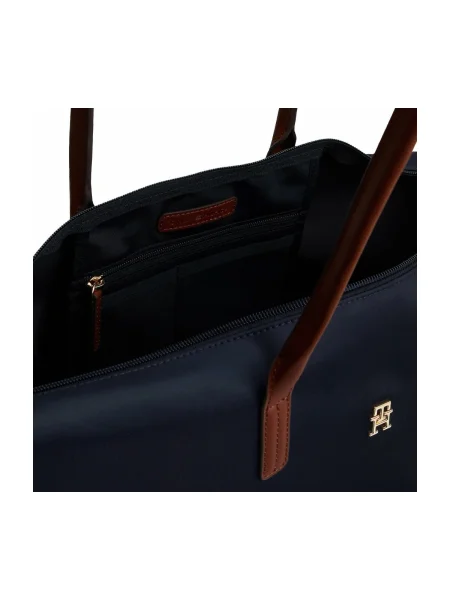 Táska Tommy Hilfiger Popette Tote Sötétkék kék