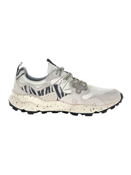 Sneakersy Flower Mountain skórzane w kwiatki białe