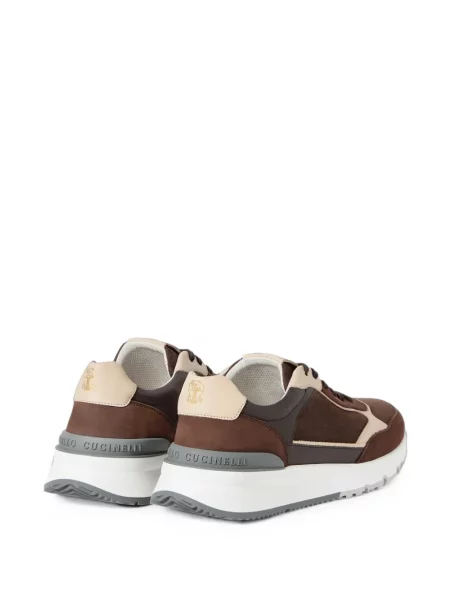 Sneakerși Brunello Cucinelli cu șireturi din dantelă maro