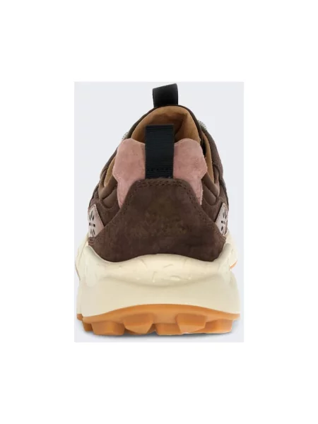 Sneakersy Flower Mountain sznurowane w kwiatki brązowe