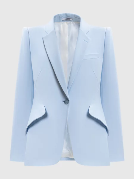 Жакет з вовни Alexander Mcqueen блакитний