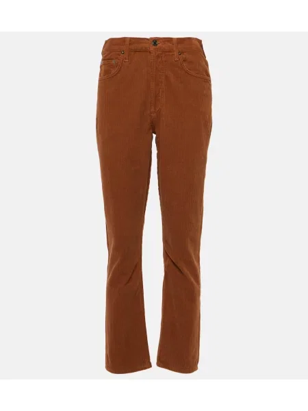 Długie spodnie Agolde sztruksowe brązowe