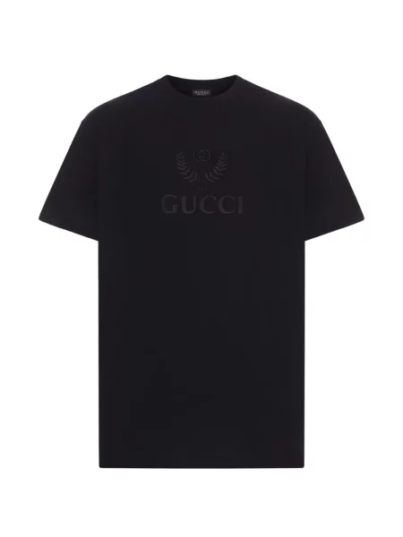 Tricou Gucci cu broderie din jerseu negru