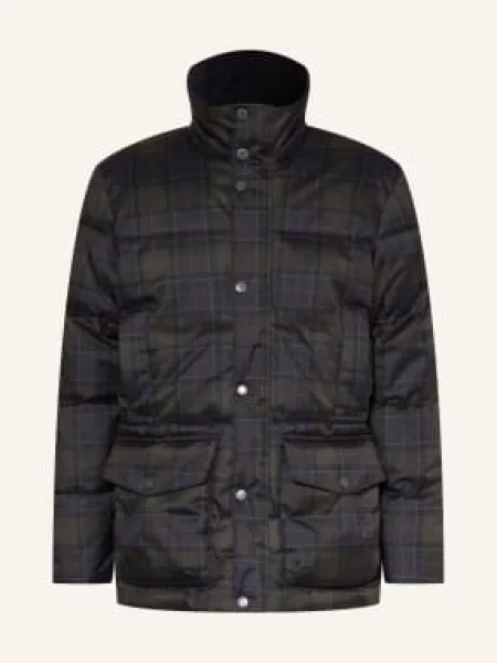 Barbour Prošívaná Bunda Lonnen tmavě modrá / tmavě / tmavě zelená červená