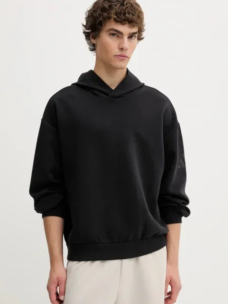 Pulover adidas Soft Lux s kapuco črna