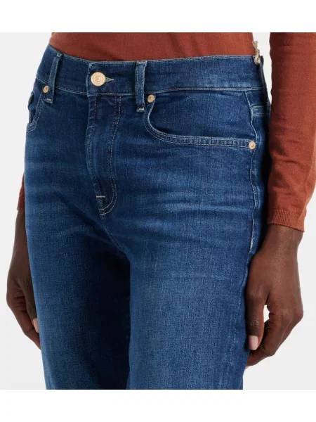 Skinny fit džínsy 7 For All Mankind orezané modrá