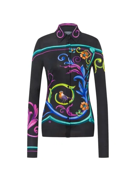 Lung cămașă Moschino cu model floral cu imagine negru
