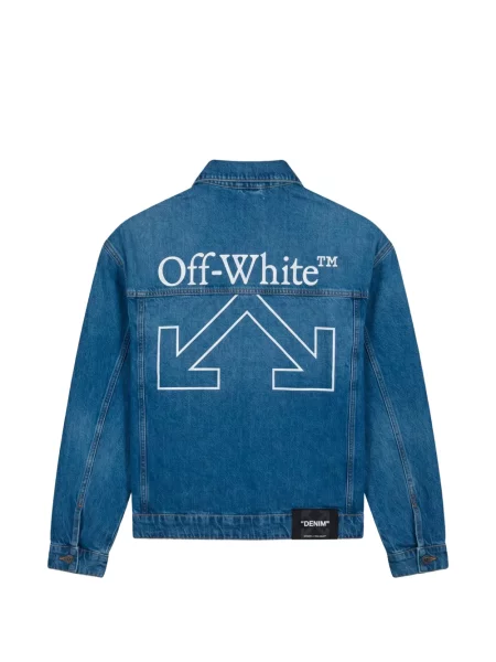 Geacă de blugi Off-white cu imagine alb