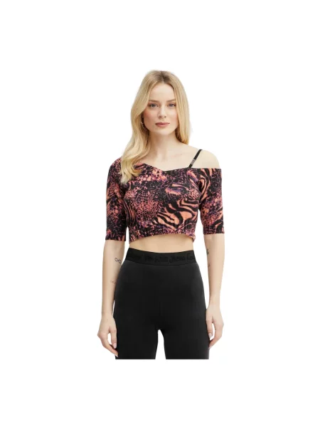 Versace Jeans Couture bluzka wzorzysta pomarańczowy