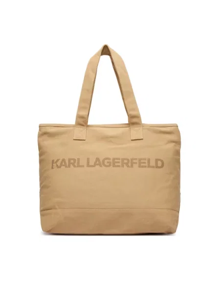 Karl Lagerfeld Nakupovalna torba Extra große Tote Bag mit Logo bež