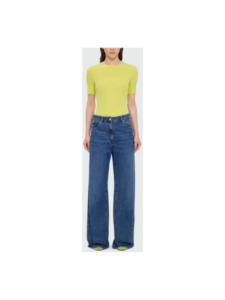 Szerokie jeansy Msgm niebieskie