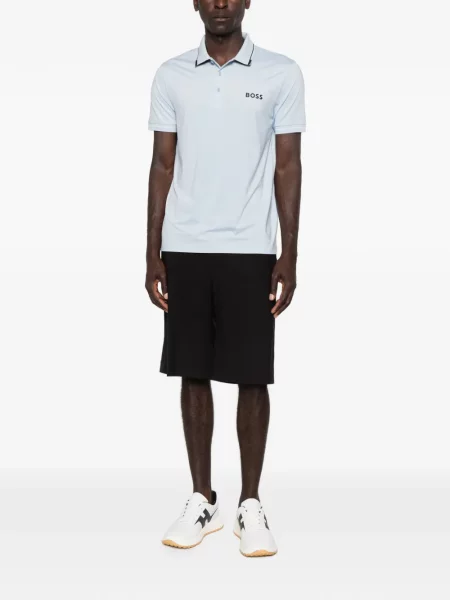 Tricou polo Boss cu imagine albastru