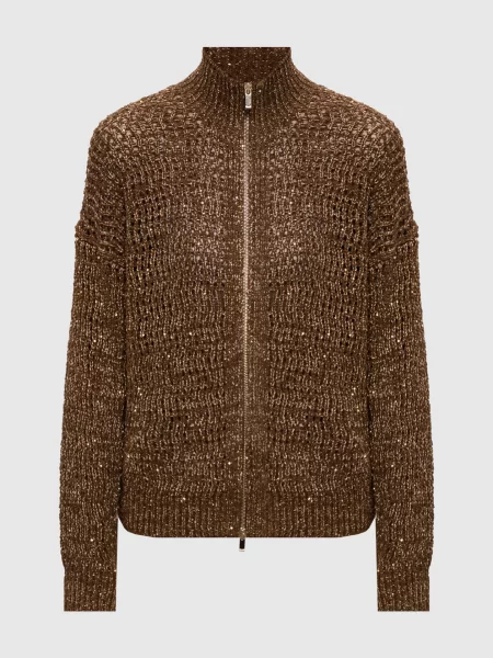 Кардиган TTACITO з паєтками Max Mara коричневий