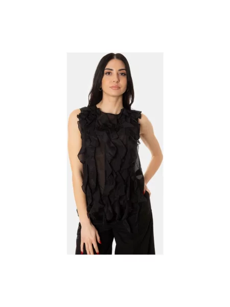 Top Liviana Conti z falbankami czarny