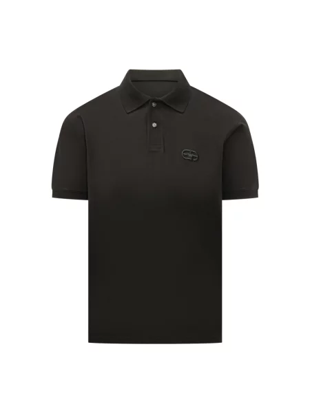 Koszulka polo Emporio Armani z dżerseju czarna