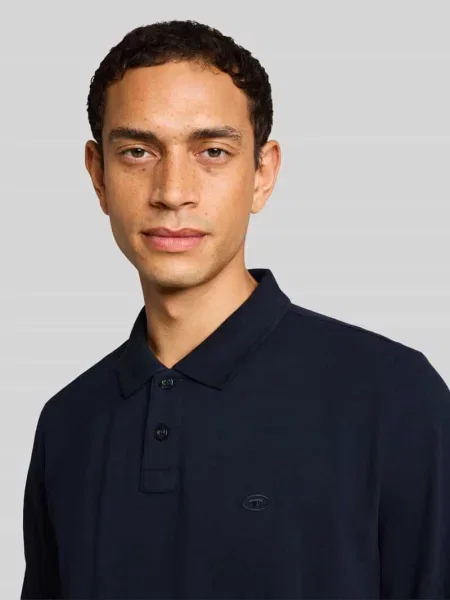 Koszulka polo z detal z logo Tom Tailor granatowa