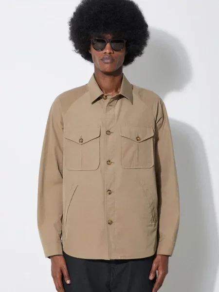 Baracuta geaca Shirt Jacket Br Cloth barbati de tranzitie bej