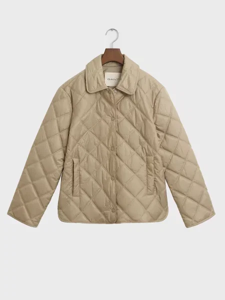 Стьобана з коміром куртка Gant бежева