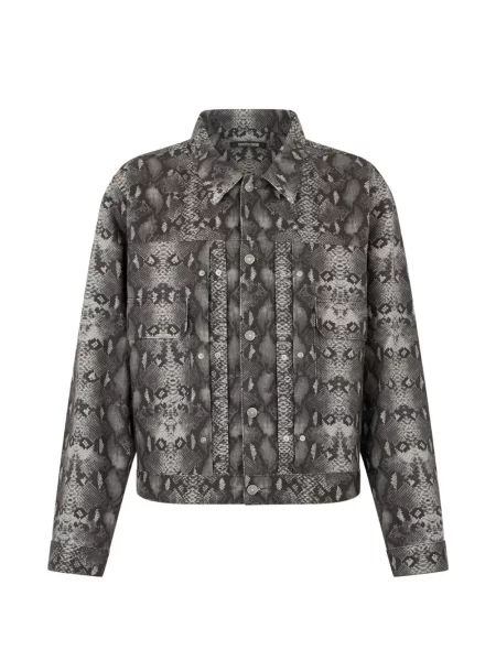 Geacă de blugi Roberto Cavalli cu imagine gri