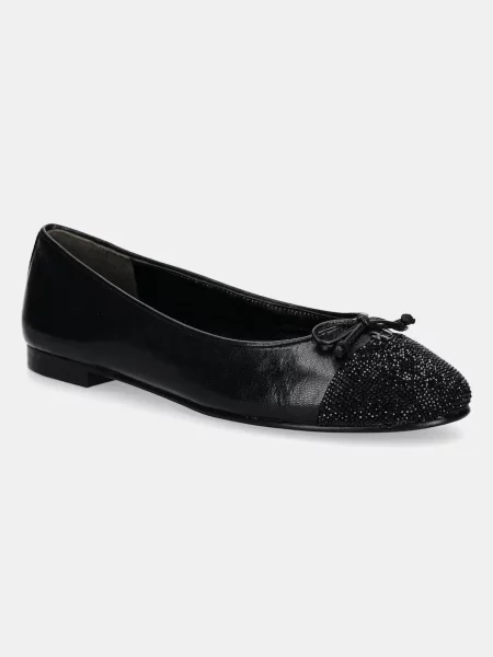 Tory Burch balerini de piele Cap-Toe Pave Ballet negru