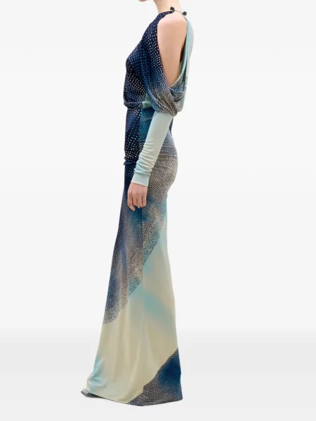 Rochie Silvia Tcherassi asimetrică albastru