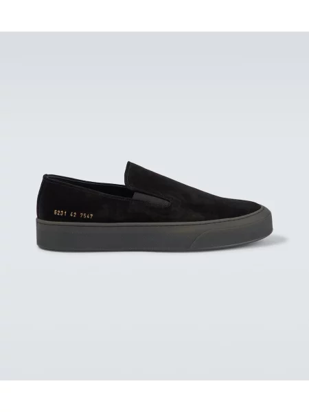 Semišové slip on tenisky Common Projects čierna