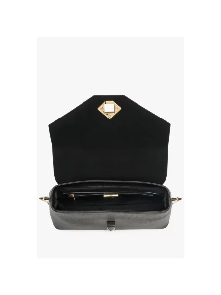 Трапеция кожаная сумка Cromia черная