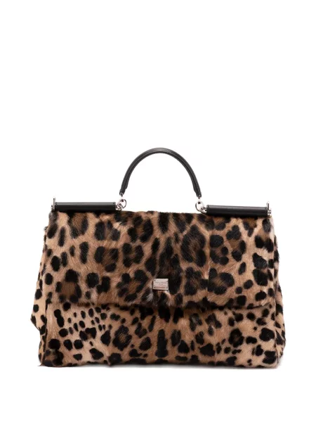 Geantă Dolce & Gabbana cu imagine cu model leopard maro