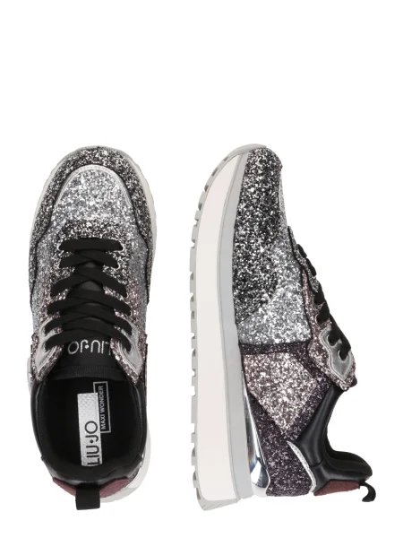 Liu Jo Sneakersy Maxi Wonder Glitter 01 strieborná