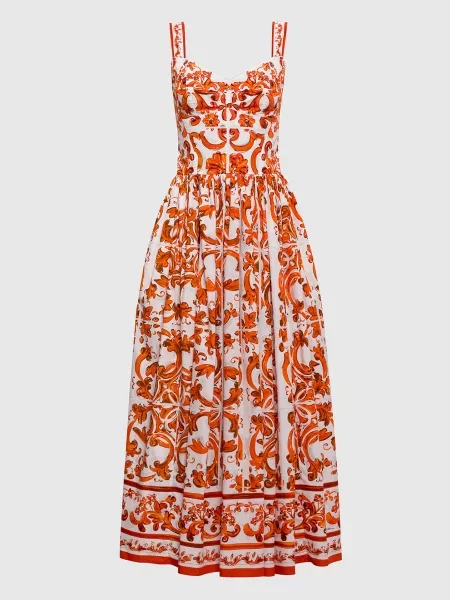 Платье Dolce&gabbana с принтом белое