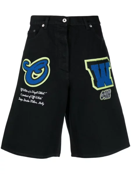 Široké džínové šortky Off-white bílé