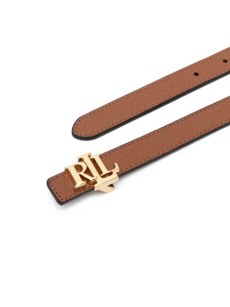 Iš natūralios odos diržas Lauren Ralph Lauren grįžtamasis ruda