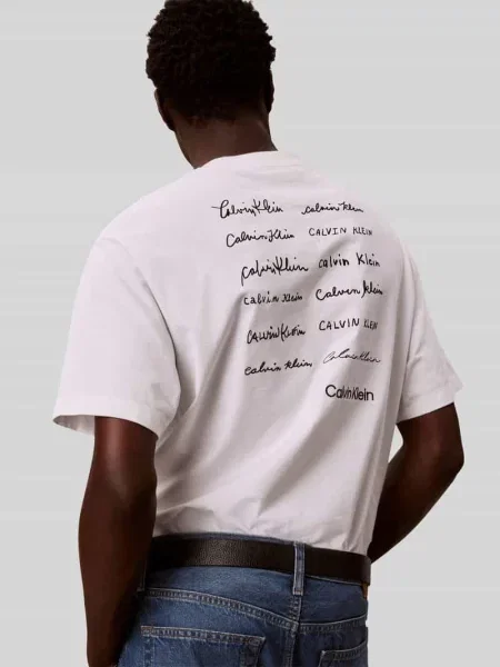 T-shirt o kroju relaxed fit z czystej bawełny Calvin Klein Jeans biała