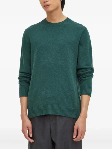 Pulover Samsøe Samsøe cu decolteu rotund verde