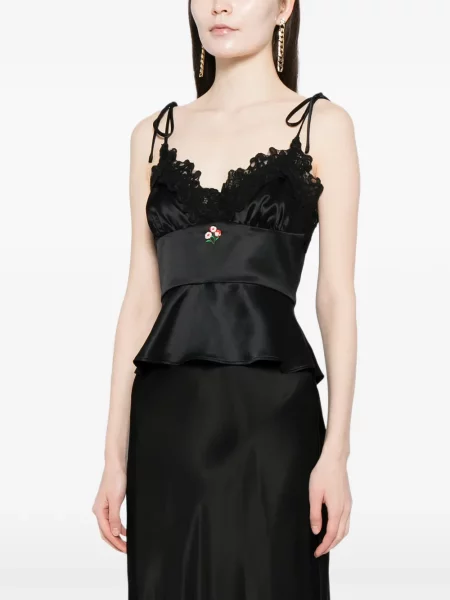 Top Cynthia Rowley din satin negru