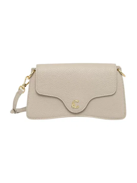 Coccinelle torebka crossbody skórzana beżowa