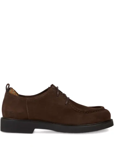 Pantofi derby Etro din piele de căprioară maro
