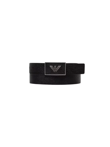 Pasek Emporio Armani skórzany czarny