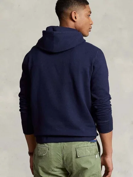 Hanorac cu glugă Polo Ralph Lauren cu broderie albastru