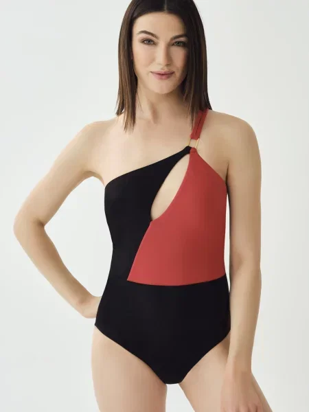 Costum de baie Dagi cu un umăr gol negru
