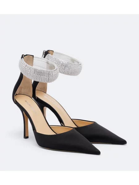 Pantofi cu toc Mach & Mach din satin negru