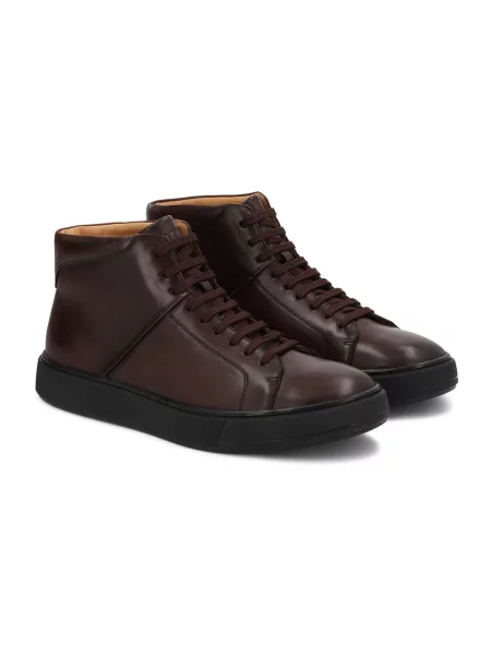 Sneakersy Kazar skórzane brązowe